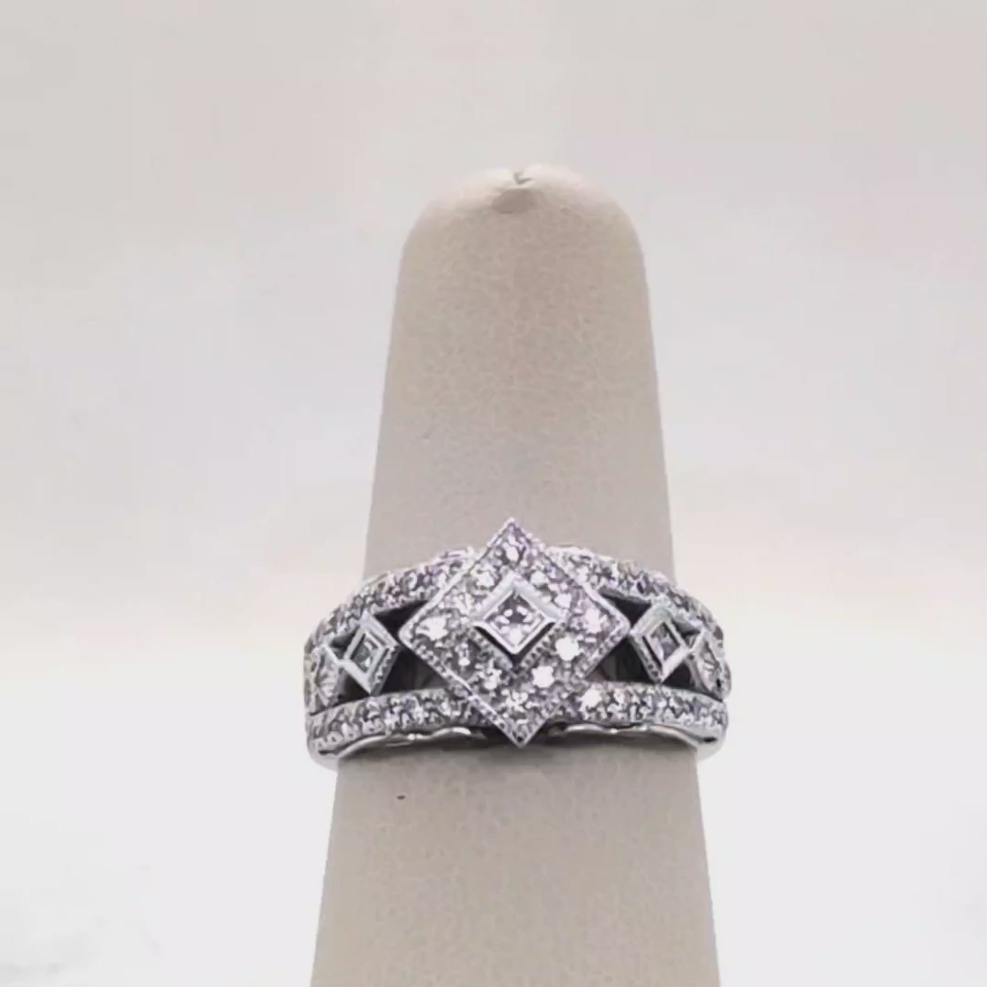 Open Filagree Diamond Ring 18K WG