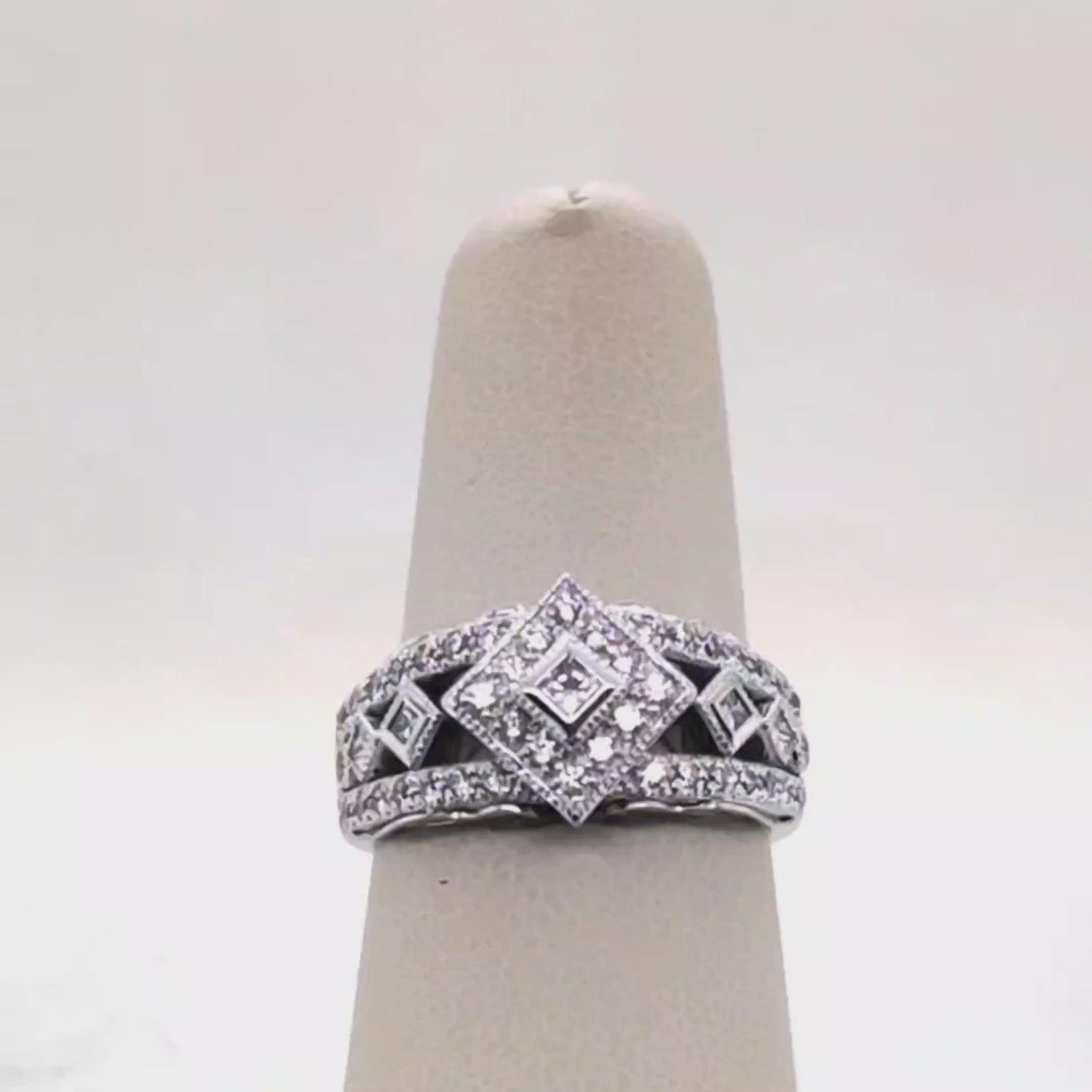 Open Filagree Diamond Ring 18K WG
