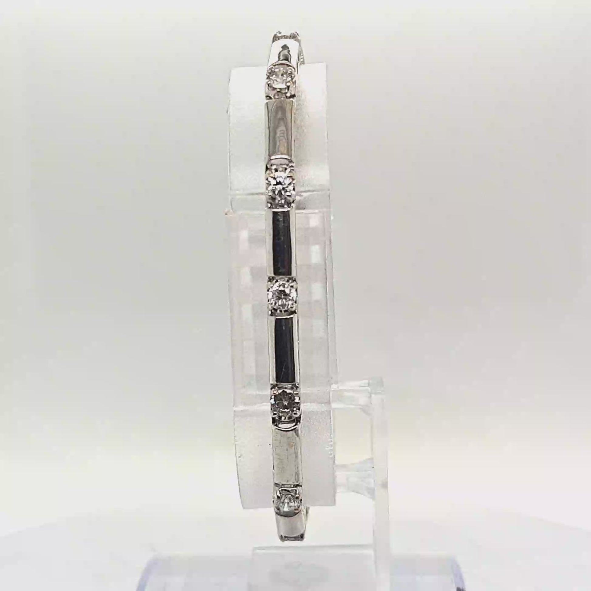 DIAMOND BRACELET FLAT BAR LINKS 2.65CT WHITE GOLD