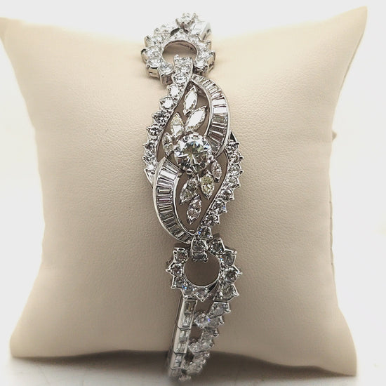 DECO STYLE PLATINUM DIAMOND BRACELET