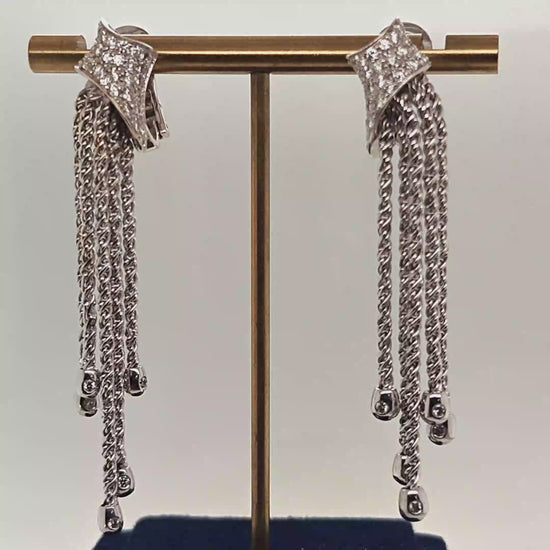 DIAMOND DANGLE EARRINGS 2.07CT WHITE GOLD