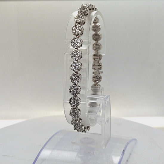 DIAMOND CLUSTER BRACELET WHITE GOLD 7.06CTW