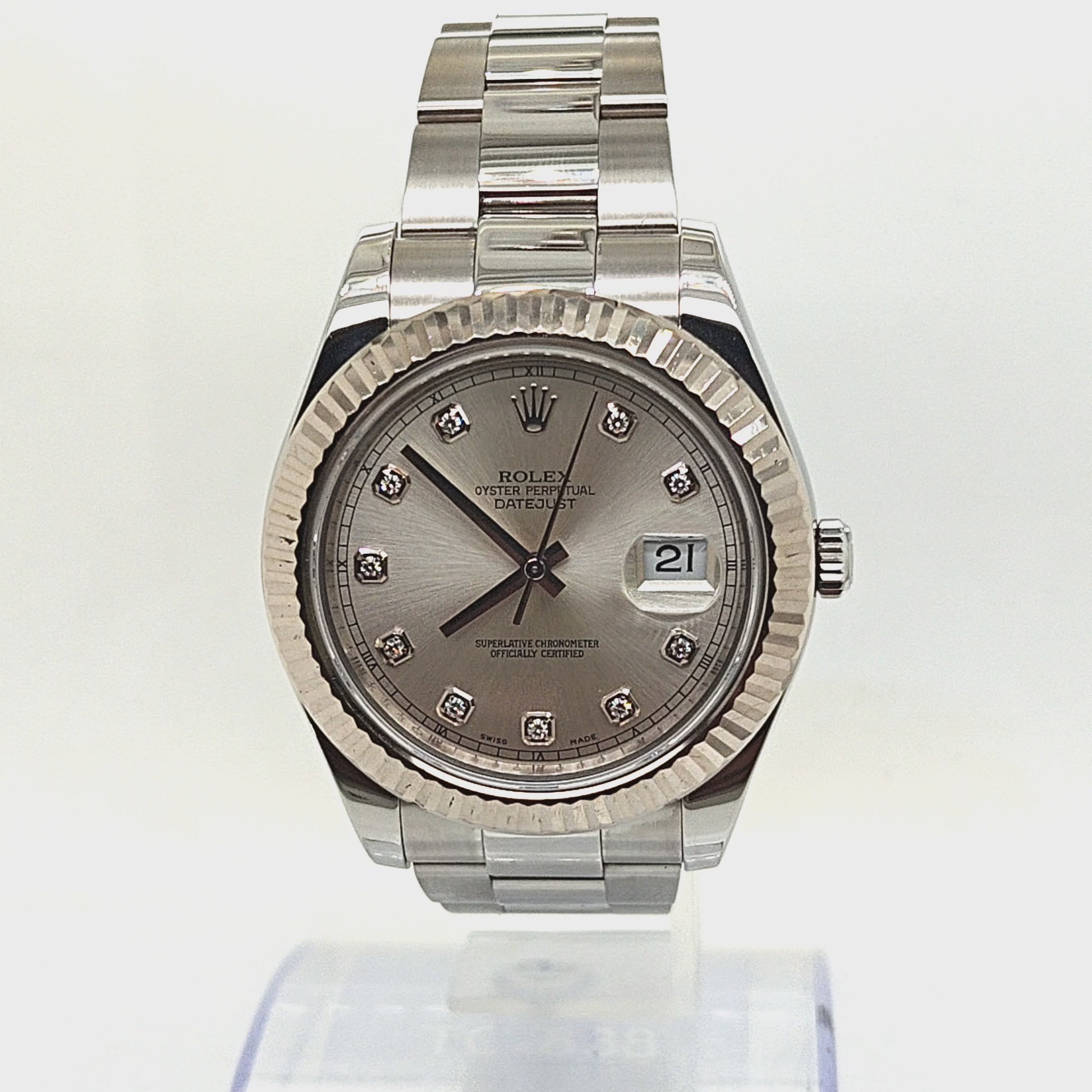 ROLEX DATEJUST 41MM WITH FACTORY DIAMOND DIAL