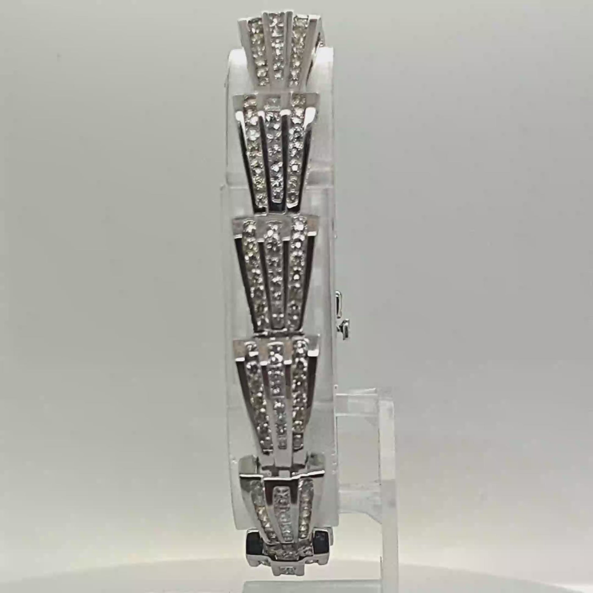 DIAMOND BRACELET 10.14CT CHANNEL SET ROUND AND PRINCESS CUT WHITE GOLD