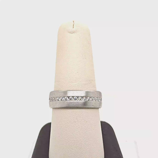 DIAMOND WEDDING BAND RING MENS 0.88CT PLATINUM