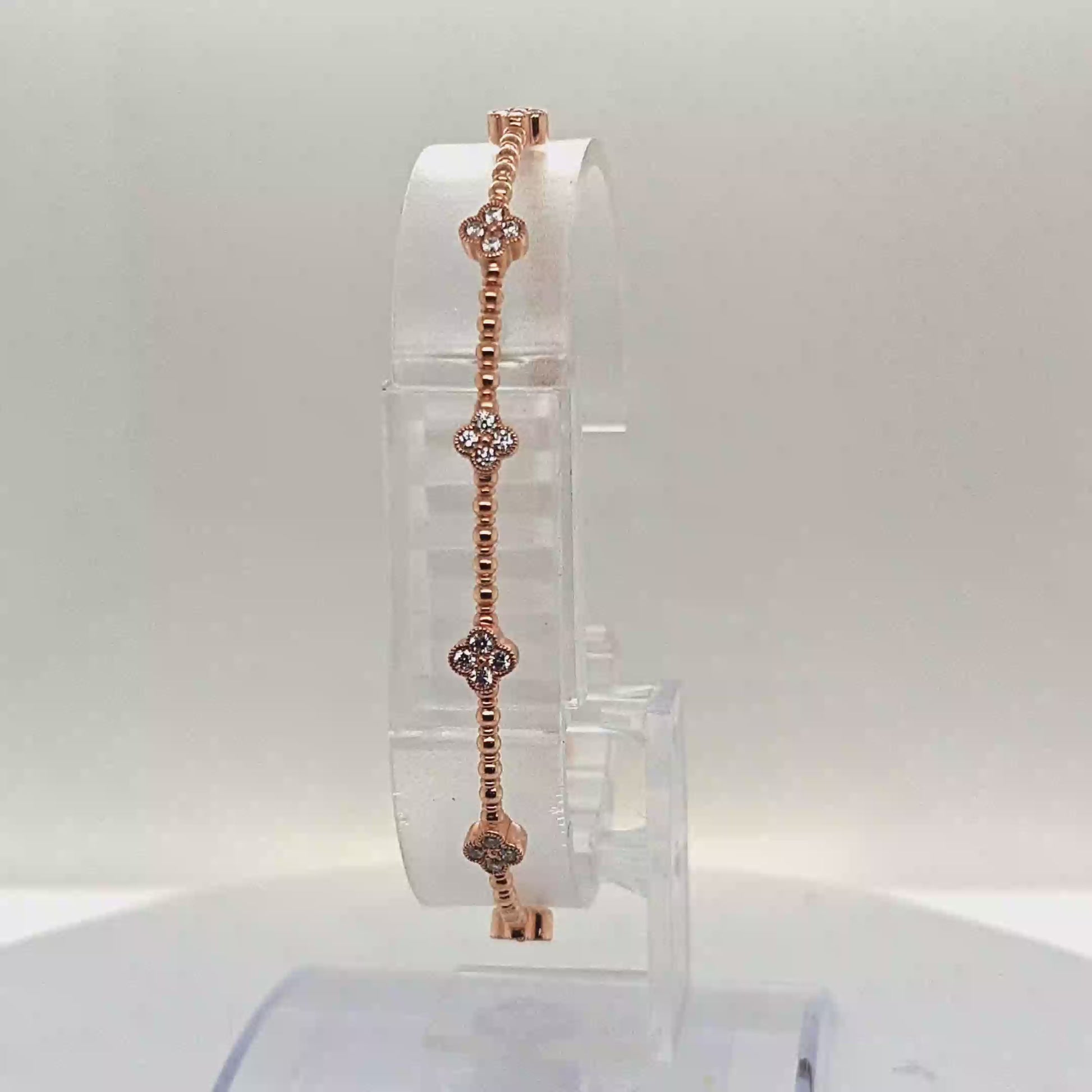 DIAMOND FLEXIBLE BANGLE 7 CLUSTERS 0.45CT ROSE GOLD