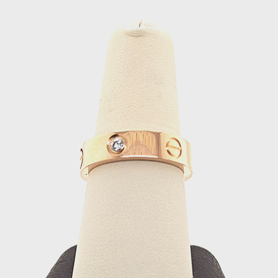ROSE GOLD CARTIER 3 DIAMOND "LOVE" RING 18K