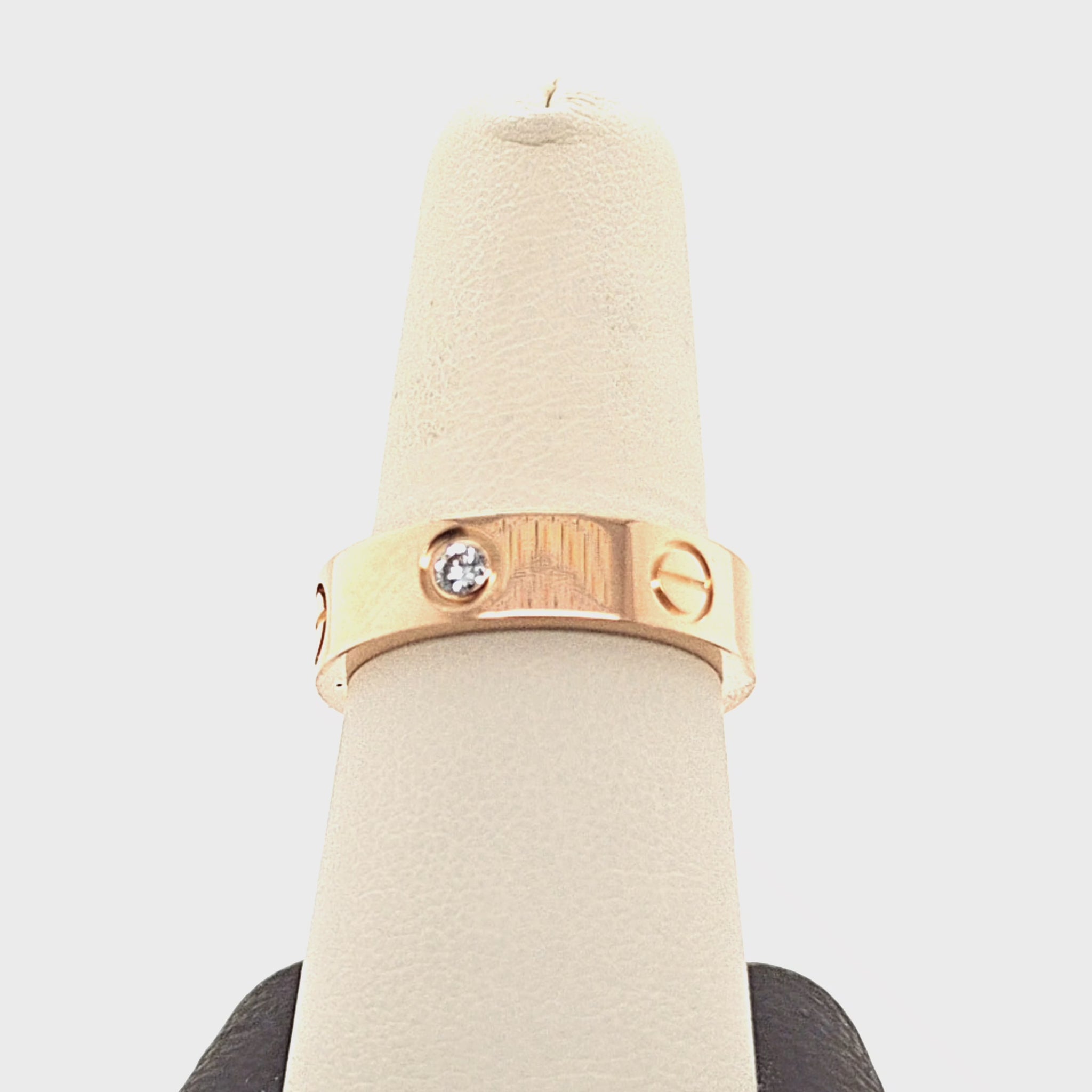ROSE GOLD CARTIER 3 DIAMOND "LOVE" RING 18K