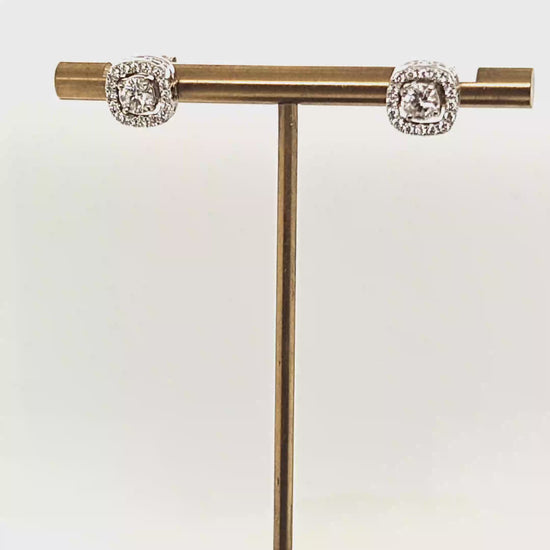 DIAMOND STUD EARRINGS 0.75CT WITH REMOVABLE HALOS WHITE GOLD