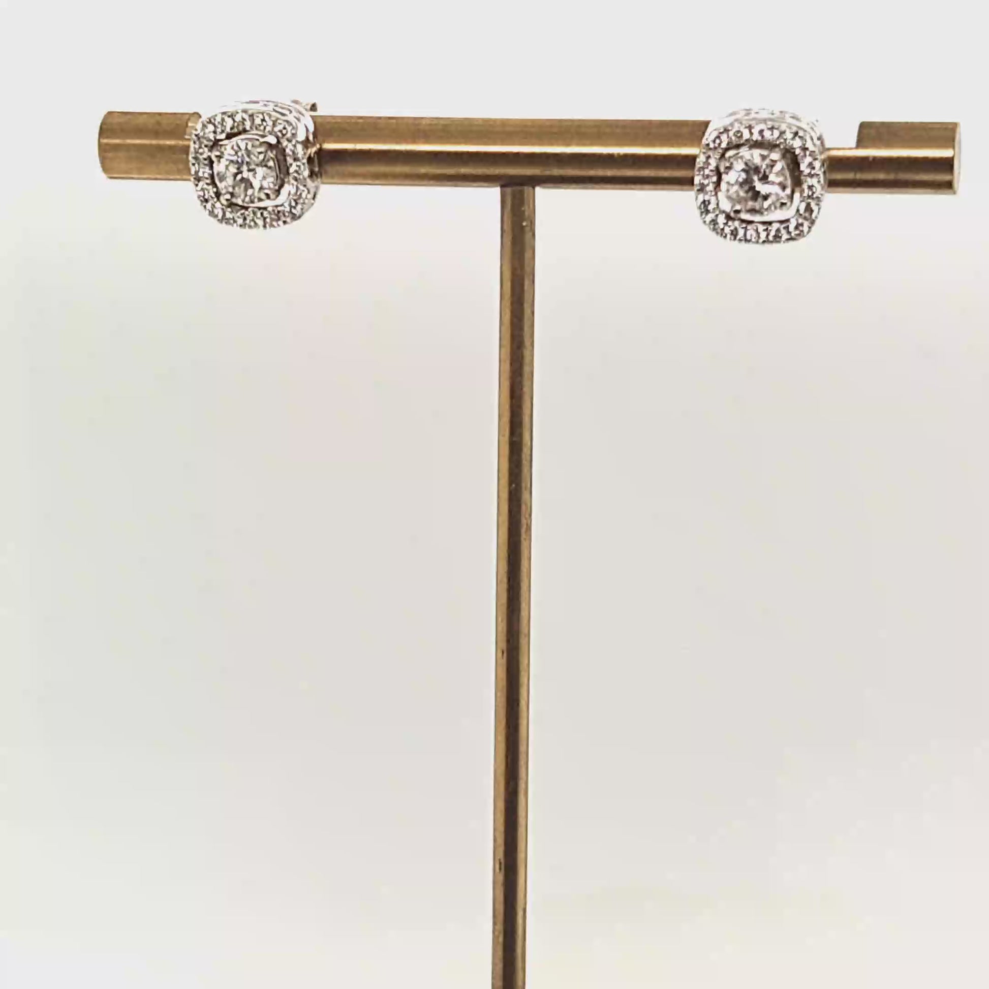 DIAMOND STUD EARRINGS 0.75CT WITH REMOVABLE HALOS WHITE GOLD