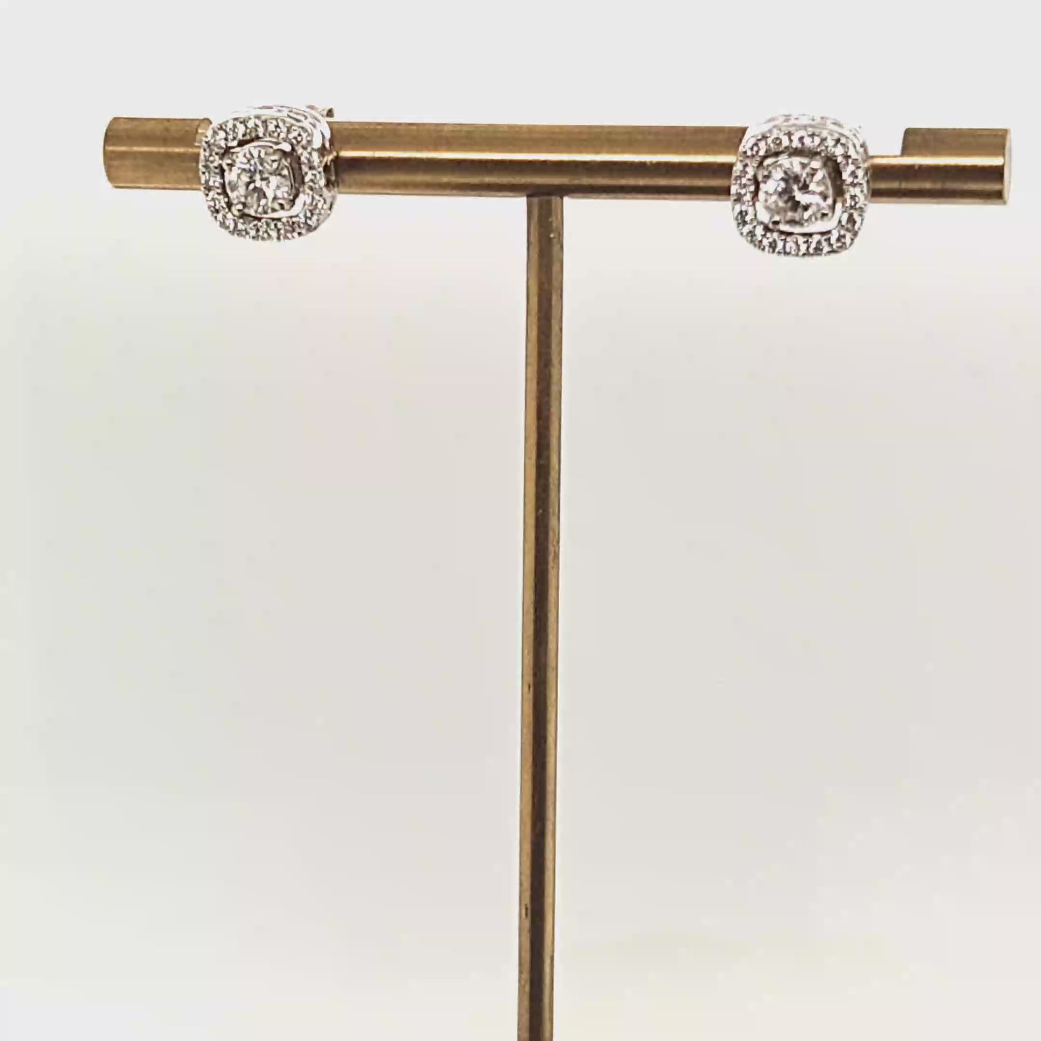 DIAMOND STUD EARRINGS 0.75CT WITH REMOVABLE HALOS WHITE GOLD