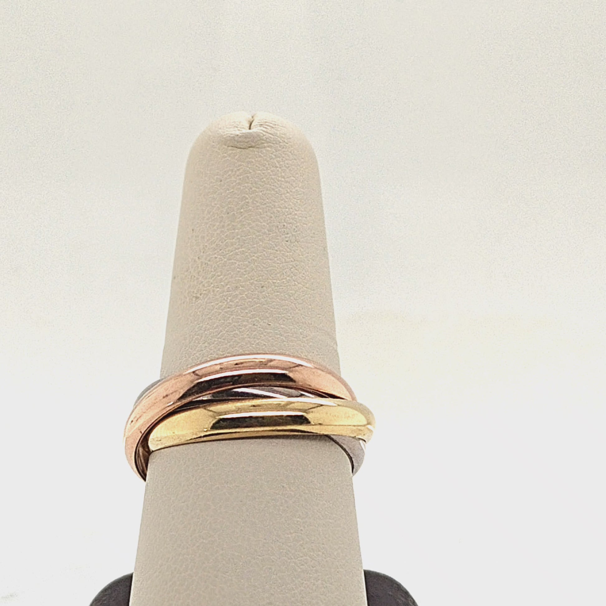 CARTIER TRINITY ROLLING RING TRI COLOR GOLD