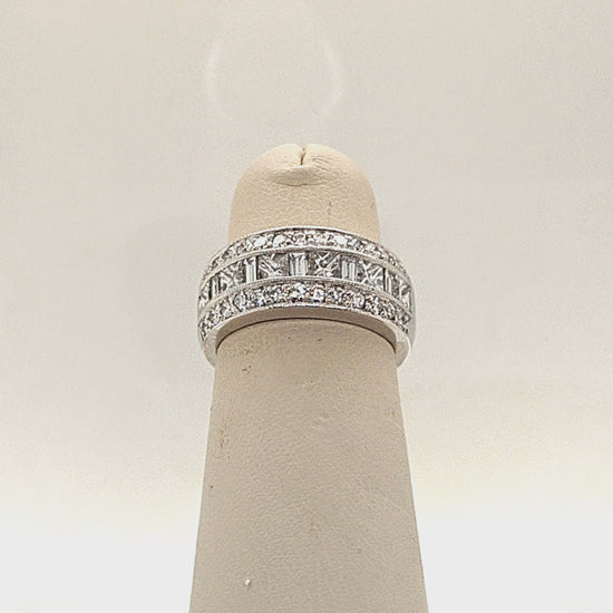 DIAMOND RING BAND PRINCESS AND ROUND 2.05CTW PLATINUM