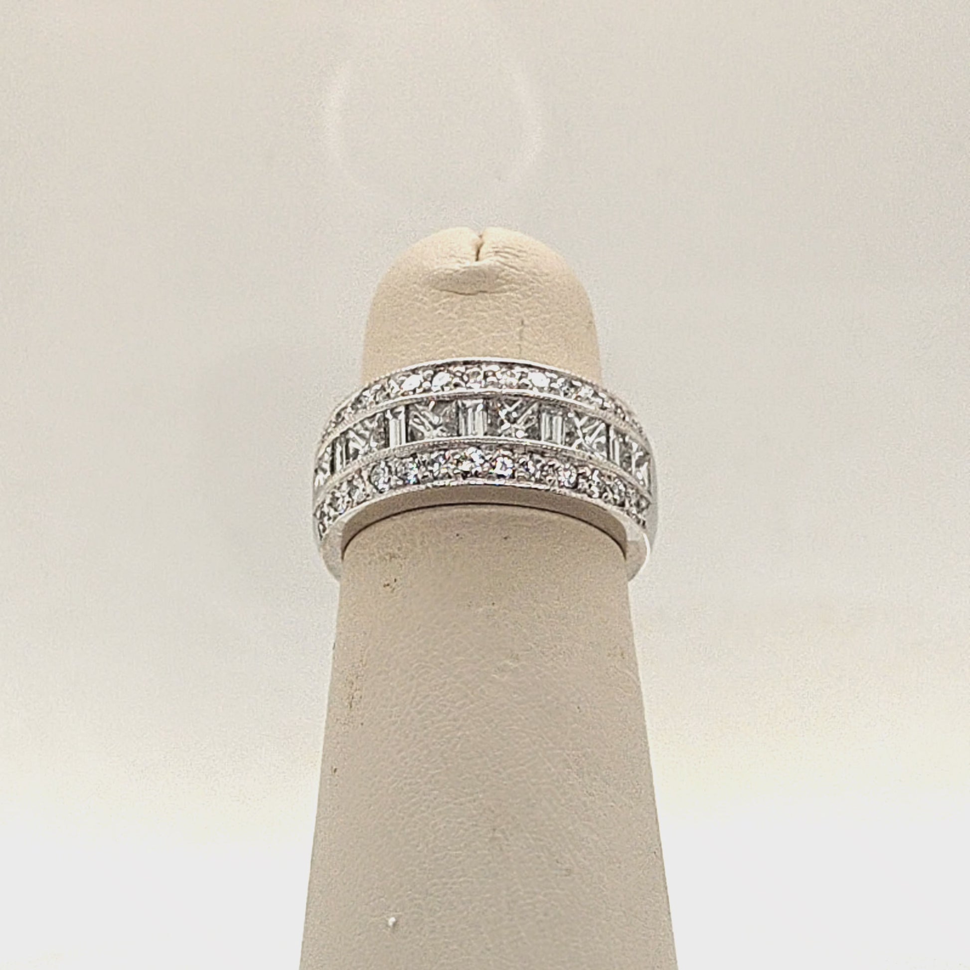 DIAMOND RING BAND PRINCESS AND ROUND 2.05CTW PLATINUM