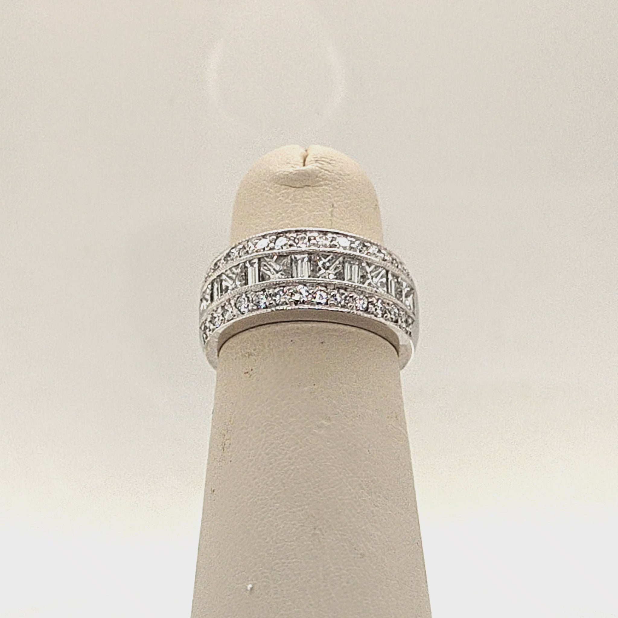 DIAMOND RING BAND PRINCESS AND ROUND 2.05CTW PLATINUM