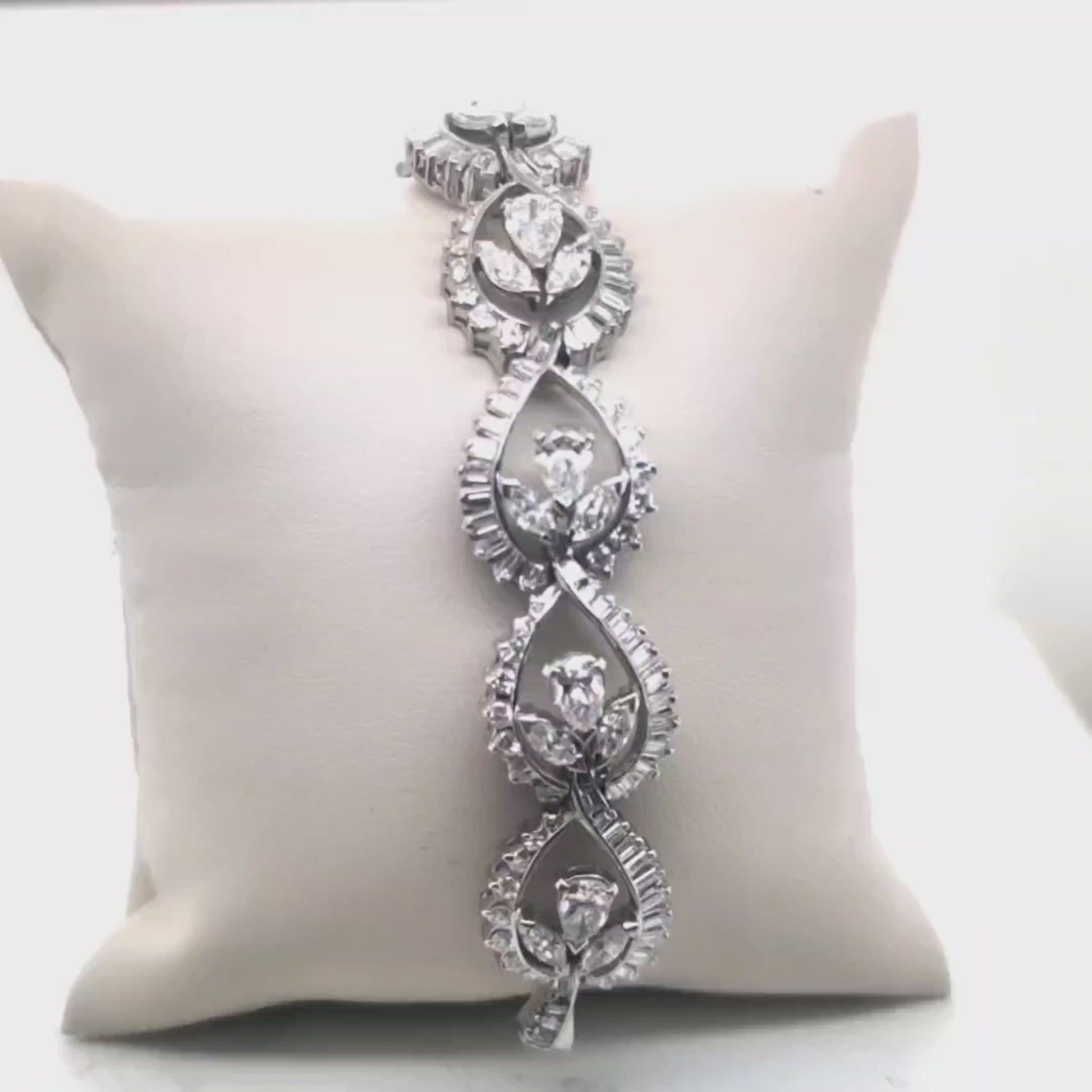 Diamond Flower Bracelet Platinum 12.85CTW