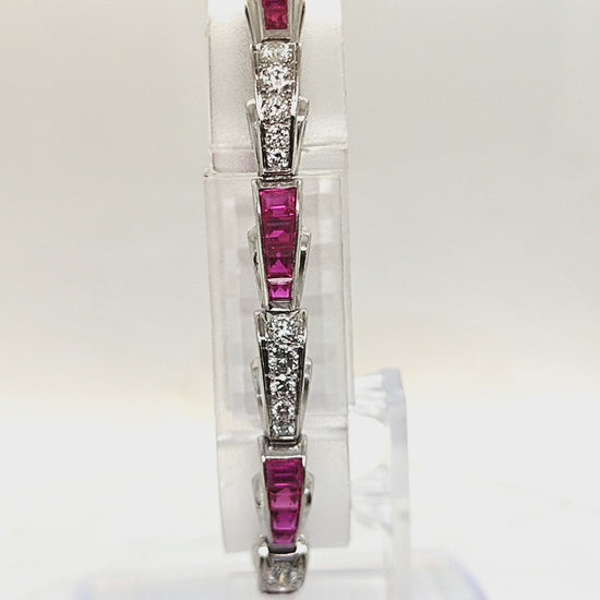 DIAMOND AND RUBY BRACELET PLATINUM