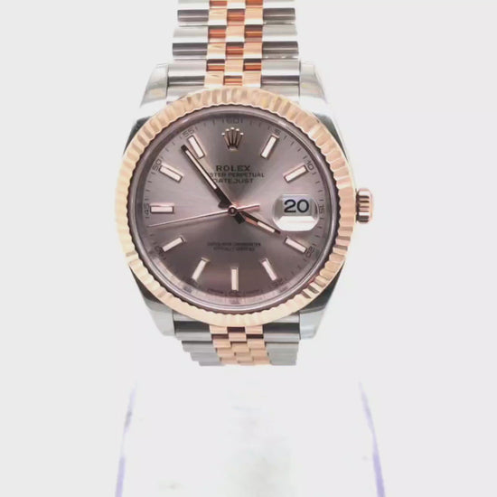 ROLEX DATEJUST 41MM TWO TONE ROSE GOLD WITH CARD