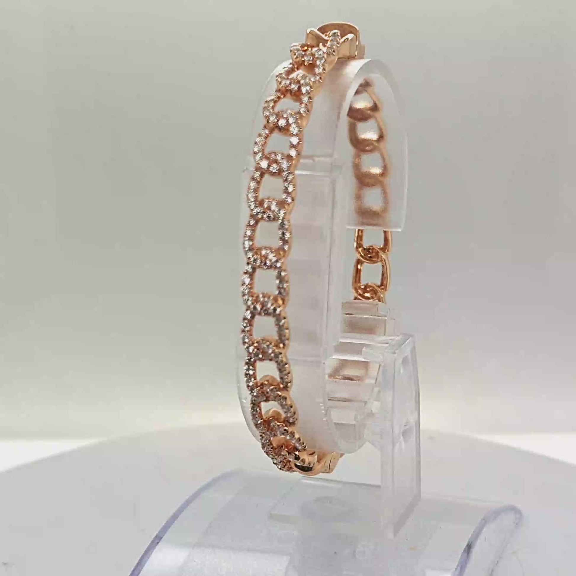 DIAMOND BANGLE BRACELET 1.82CT ROSE GOLD