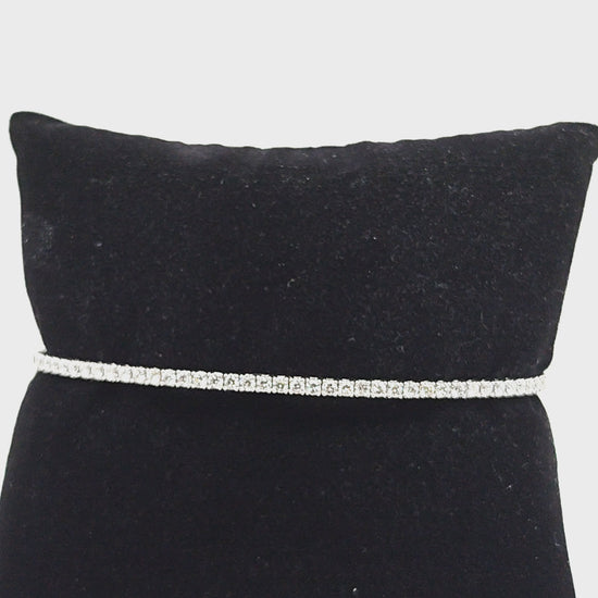 DIAMOND BANGLE BRACELET FLEXIBLE WHITE GOLD 1.08CT