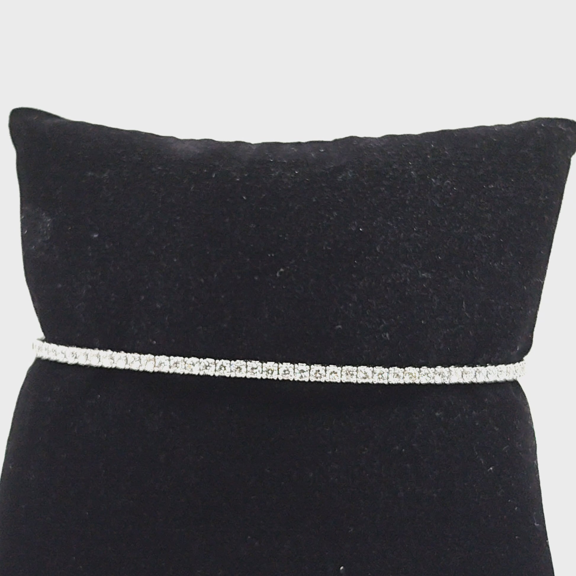 DIAMOND BANGLE BRACELET FLEXIBLE WHITE GOLD 1.08CT