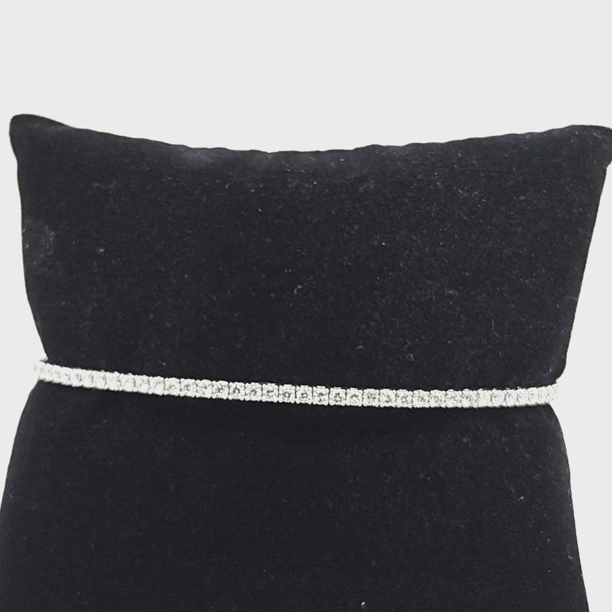 DIAMOND BANGLE BRACELET FLEXIBLE WHITE GOLD 1.08CT