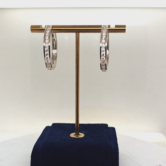 DIAMOND HOOP EARRINGS WHITE GOLD 1.51CT