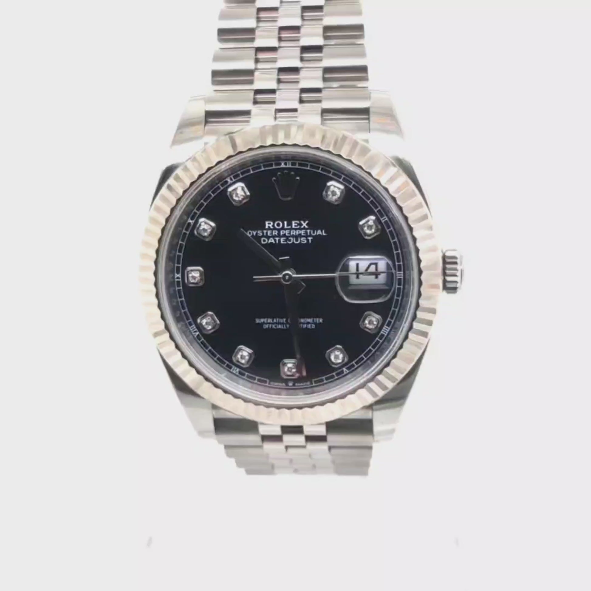 ROLEX DATEJUST 41MM DIAMOND DIAL FLUTED WITH CARD