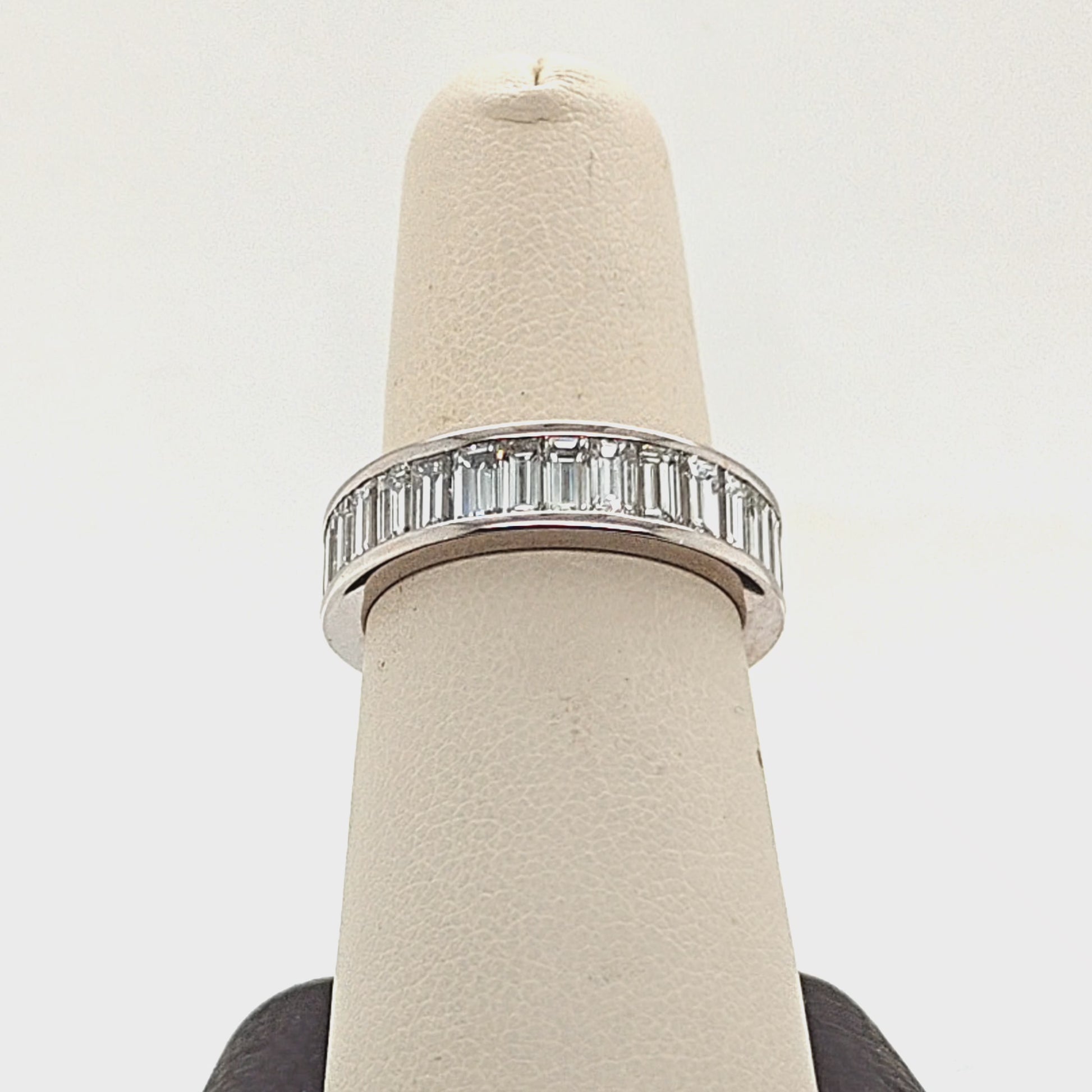 DIAMOND ETERNITY BAND EMERALD CUT 5.35CT WHITE GOLD