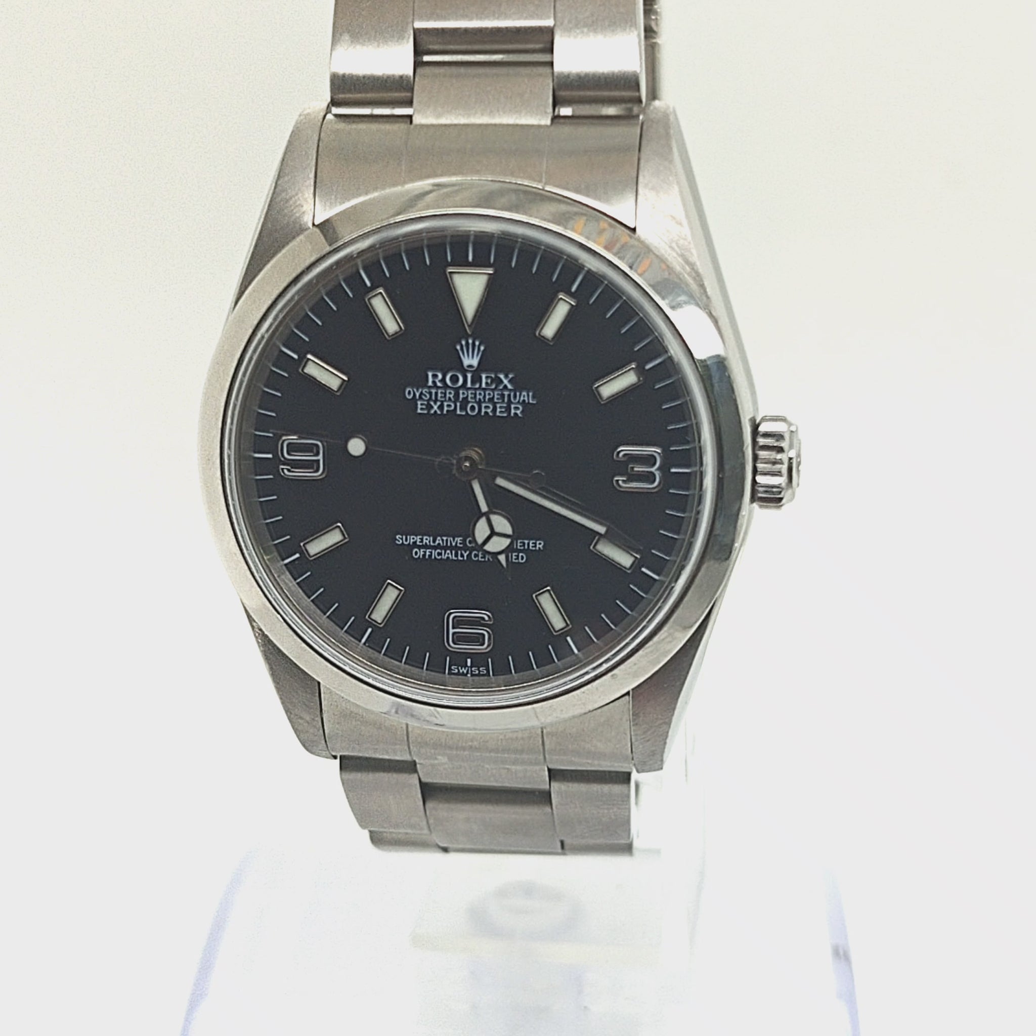 ROLEX EXPLORER 36MM BLACK DIAL STEEL OYSTER BAND