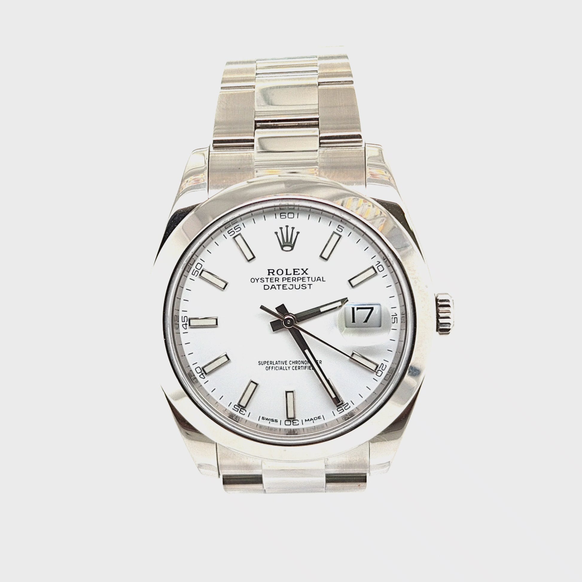 ROLEX DATEJUST 41MM STEEL OYSTER WHITE DIAL