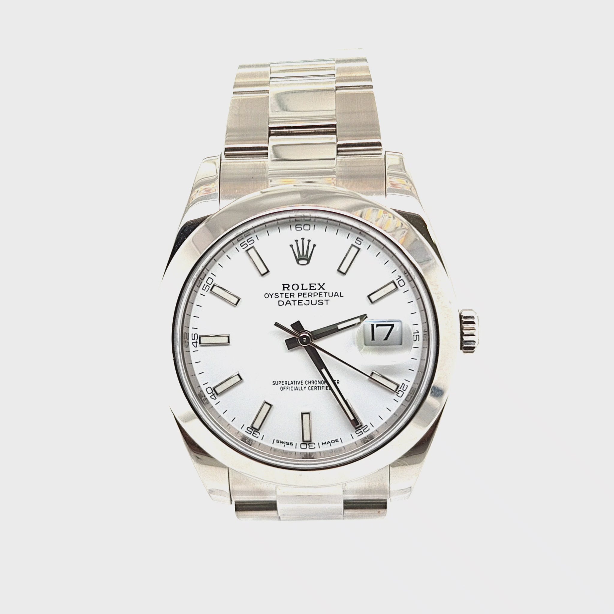 ROLEX DATEJUST 41MM STEEL OYSTER WHITE DIAL